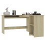 L-shaped oak plywood desk 120x140x75 cm by vidaXL, Desks - Ref: Foro24-800750, Price: 121,31 €, Discount: %