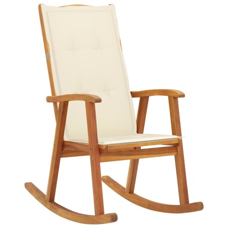 Silla mecedora con cojines madera maciza de acacia de , Sillas de jardín - Ref: Foro24-3064181, Precio: 196,82 €, Descuento: %