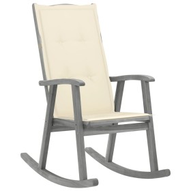 Rocking chair with solid gray acacia wood cushions by , Garden chairs - Ref: Foro24-3064211, Price: 210,18 €, Discount: %