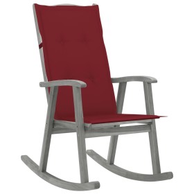 Rocking chair with solid gray acacia wood cushions by , Garden chairs - Ref: Foro24-3064218, Price: 206,09 €, Discount: %