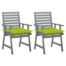 Garden dining chairs 2 pcs solid acacia wood with cushions by , Garden chairs - Ref: Foro24-3064427, Price: 137,99 €, Discoun...