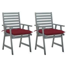 Sillas de comedor jardín 2 uds madera maciza acacia con cojines de , Sillas de jardín - Ref: Foro24-3064425, Precio: 159,66 €...