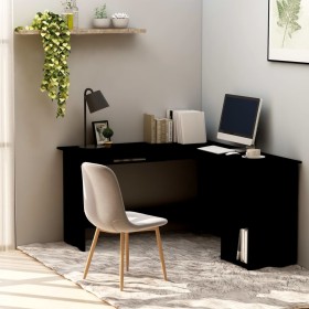 L-shaped black plywood desk 120x140x75 cm by vidaXL, Desks - Ref: Foro24-800748, Price: 94,65 €, Discount: %