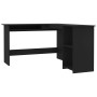 L-shaped black plywood desk 120x140x75 cm by vidaXL, Desks - Ref: Foro24-800748, Price: 94,99 €, Discount: %