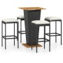 5-piece garden bar furniture set and black PE rattan cushions by , Garden sets - Ref: Foro24-3064850, Price: 254,40 €, Discou...