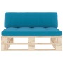 Central sofa made of pallets for impregnated pine wood garden by , Modular outdoor sofas - Ref: Foro24-3066533, Price: 106,82...