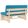 Central sofa made of pallets for impregnated pine wood garden by , Modular outdoor sofas - Ref: Foro24-3066533, Price: 106,82...