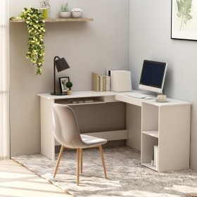 L-shaped plywood white desk 120x140x75 cm by vidaXL, Desks - Ref: Foro24-800747, Price: 119,20 €, Discount: %