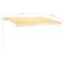 Toldo retráctil manual con LED amarillo y blanco 400x300 cm de , Toldos - Ref: Foro24-3068903, Precio: 367,07 €, Descuento: %