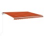 Automatic awning LED wind sensor orange brown 400x350 cm by , Awnings - Ref: Foro24-3068995, Price: 719,39 €, Discount: %