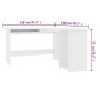 L-shaped plywood white desk 120x140x75 cm by vidaXL, Desks - Ref: Foro24-800747, Price: 136,22 €, Discount: %