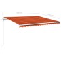 Automatic awning LED wind sensor orange brown 400x350 cm by , Awnings - Ref: Foro24-3068995, Price: 719,39 €, Discount: %