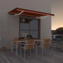 Toldo retráctil manual con luz LED 400x350 cm naranja y marrón de , Toldos - Ref: Foro24-3069185, Precio: 475,76 €, Descuento: %