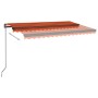 Toldo retráctil manual con luz LED 400x350 cm naranja y marrón de , Toldos - Ref: Foro24-3069185, Precio: 475,76 €, Descuento: %