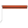 Toldo retráctil manual con luz LED 400x350 cm naranja y marrón de , Toldos - Ref: Foro24-3069185, Precio: 475,76 €, Descuento: %