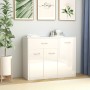 Aparador de madera contrachapada blanco brillante 88x30x70 cm de vidaXL, Aparadores - Ref: Foro24-800681, Precio: 94,85 €, De...