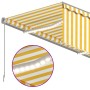 Manual retractable awning with blind and yellow white LED 4x3 m by , Awnings - Ref: Foro24-3069423, Price: 406,05 €, Discount: %