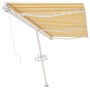 Toldo de pie retráctil manual amarillo y blanco 600x300 cm de , Toldos - Ref: Foro24-3069598, Precio: 654,50 €, Descuento: %