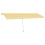 Toldo de pie retráctil manual amarillo y blanco 600x300 cm de , Toldos - Ref: Foro24-3069598, Precio: 654,50 €, Descuento: %