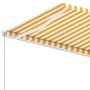 Toldo de pie retráctil manual amarillo y blanco 600x300 cm de , Toldos - Ref: Foro24-3069598, Precio: 654,50 €, Descuento: %