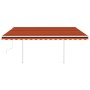 Toldo manual retráctil con postes naranja y marrón 4x3,5 m de , Toldos - Ref: Foro24-3070020, Precio: 453,17 €, Descuento: %