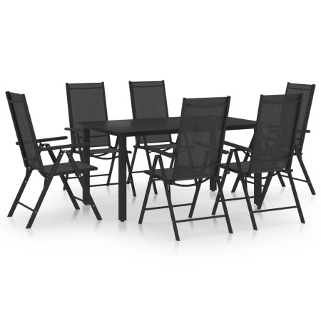 Juego de comedor para jardín de 7 piezas aluminio negro de , Conjuntos de jardín - Ref: Foro24-3070635, Precio: 407,10 €, Des...