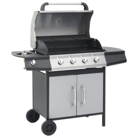 Schwarz-silberner 4+1-Flammen-Gasgrill von , Grillen - Ref: Foro24-3072536, Preis: 409,99 €, Rabatt: %