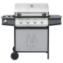 Barbacoa grill de gas 4+1 quemadores negra y plateada de , Barbacoas - Ref: Foro24-3072536, Precio: 436,86 €, Descuento: %