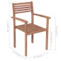 Stackable garden chairs 8 units teak wood with cushions by , Garden chairs - Ref: Foro24-3072618, Price: 665,62 €, Discount: %