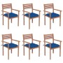 Stackable garden chairs 6 pcs teak wood with cushions by , Garden chairs - Ref: Foro24-3072597, Price: 502,86 €, Discount: %