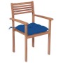 Stackable garden chairs 6 pcs teak wood with cushions by , Garden chairs - Ref: Foro24-3072597, Price: 502,86 €, Discount: %