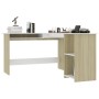 L-shaped white oak plywood desk 120x140x75 cm by vidaXL, Desks - Ref: Foro24-800752, Price: 177,99 €, Discount: %