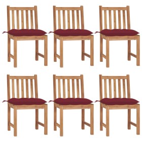 Garden chairs 6 units solid teak wood with cushions by , Garden chairs - Ref: Foro24-3073139, Price: 625,41 €, Discount: %