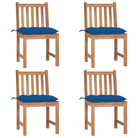 Garden chairs 4 units solid teak wood with cushions by , Garden chairs - Ref: Foro24-3073113, Price: 418,68 €, Discount: %