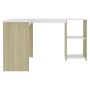 L-shaped white oak plywood desk 120x140x75 cm by vidaXL, Desks - Ref: Foro24-800752, Price: 177,99 €, Discount: %