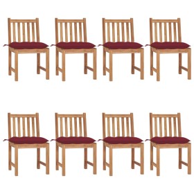 Garden chairs 8 units solid teak wood with cushions by , Garden chairs - Ref: Foro24-3073166, Price: 834,37 €, Discount: %