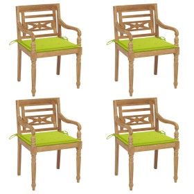 Batavia chairs 4 units solid teak wood with cushions by , Garden chairs - Ref: Foro24-3073306, Price: 475,99 €, Discount: %