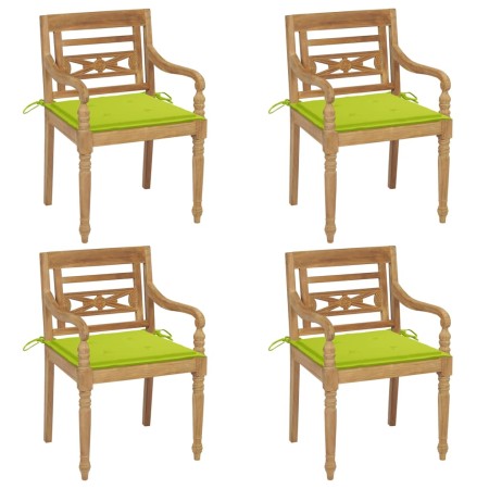 Batavia chairs 4 units solid teak wood with cushions by , Garden chairs - Ref: Foro24-3073306, Price: 476,43 €, Discount: %