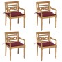 Batavia chairs 4 units solid teak wood with cushions by , Garden chairs - Ref: Foro24-3073304, Price: 483,99 €, Discount: %