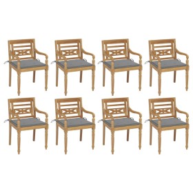 Batavia Stühle 8 Einheiten aus massivem Teakholz mit Kissen von , Gartenstühle - Ref: Foro24-3073350, Preis: 965,46 €, Rabatt: %