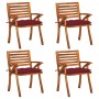 Garden chairs with cushions 4 units solid acacia wood by , Garden chairs - Ref: Foro24-3075198, Price: 381,15 €, Discount: %