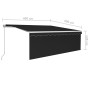 Manual retractable awning with blind and anthracite LED 4x3 m by , Awnings - Ref: Foro24-3069304, Price: 385,36 €, Discount: %