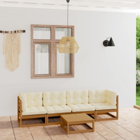 5-piece garden furniture set with solid pine wood cushions by , Garden sets - Ref: Foro24-3076417, Price: 507,99 €, Discount: %