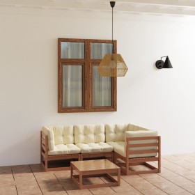 5-piece garden furniture set with solid pine wood cushions by , Garden sets - Ref: Foro24-3076602, Price: 449,72 €, Discount: %