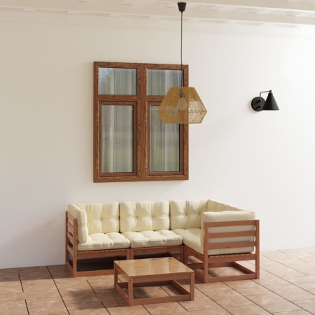 5-piece garden furniture set with solid pine wood cushions by , Garden sets - Ref: Foro24-3076602, Price: 448,99 €, Discount: %