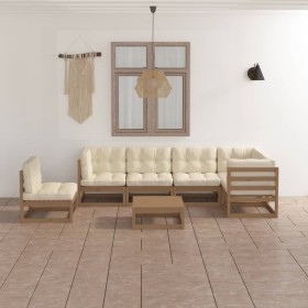 Garden furniture set 7 pieces and cushions solid pine wood by , Garden sets - Ref: Foro24-3076642, Price: 780,69 €, Discount: %