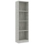 4-stöckiges Regal aus grauem Beton aus Sperrholz 40x24x142cm von vidaXL, Bücherregale und Regale - Ref: Foro24-800841, Preis:...