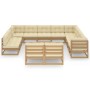 Set de muebles de jardín 13 pzs cojines madera pino marrón miel de , Conjuntos de jardín - Ref: Foro24-3076952, Precio: 1,00 ...