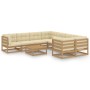 Set de muebles de jardín 9 pzs cojines madera pino marrón miel de , Conjuntos de jardín - Ref: Foro24-3077032, Precio: 981,29...