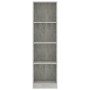 4-stöckiges Regal aus grauem Beton aus Sperrholz 40x24x142cm von vidaXL, Bücherregale und Regale - Ref: Foro24-800841, Preis:...